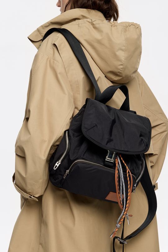 Medium black nylon backpack