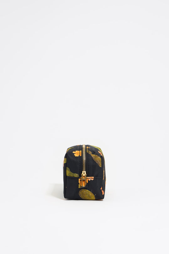 Small black Cactus nylon make-up case
