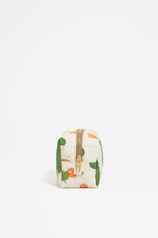 Small ivory Cactus nylon make-up case
