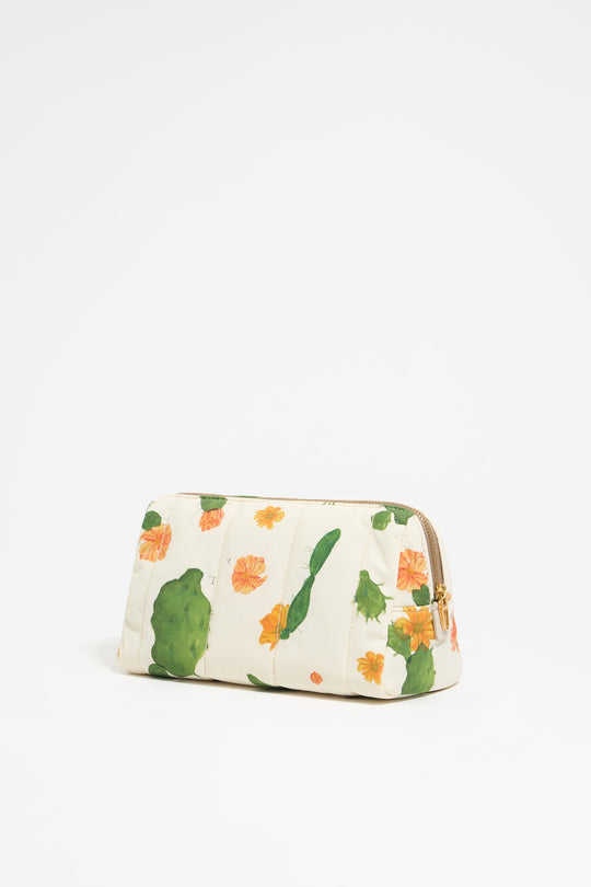 Medium ivory Cactus nylon make-up case