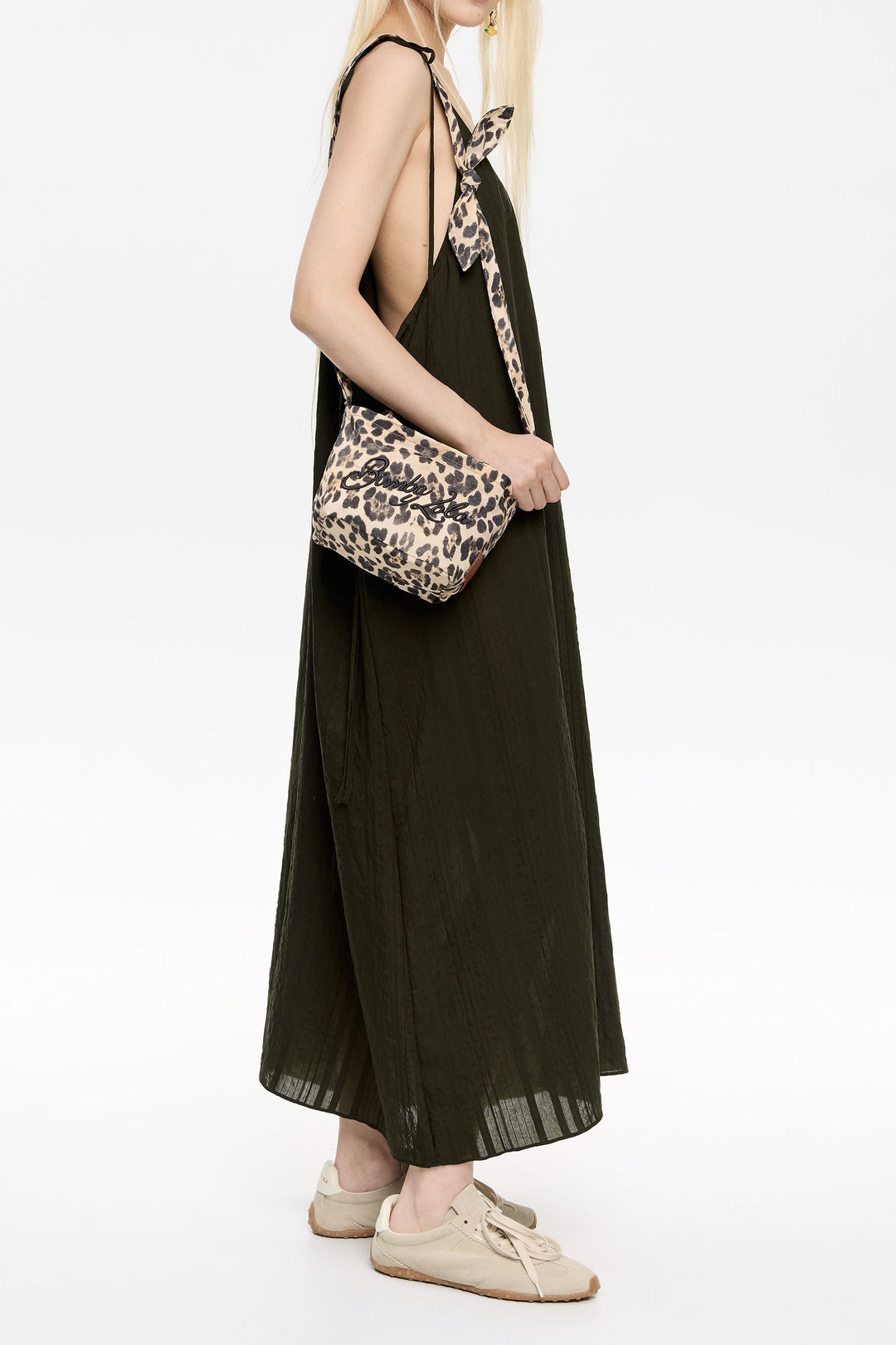 Beige Leopard mini shopper bag