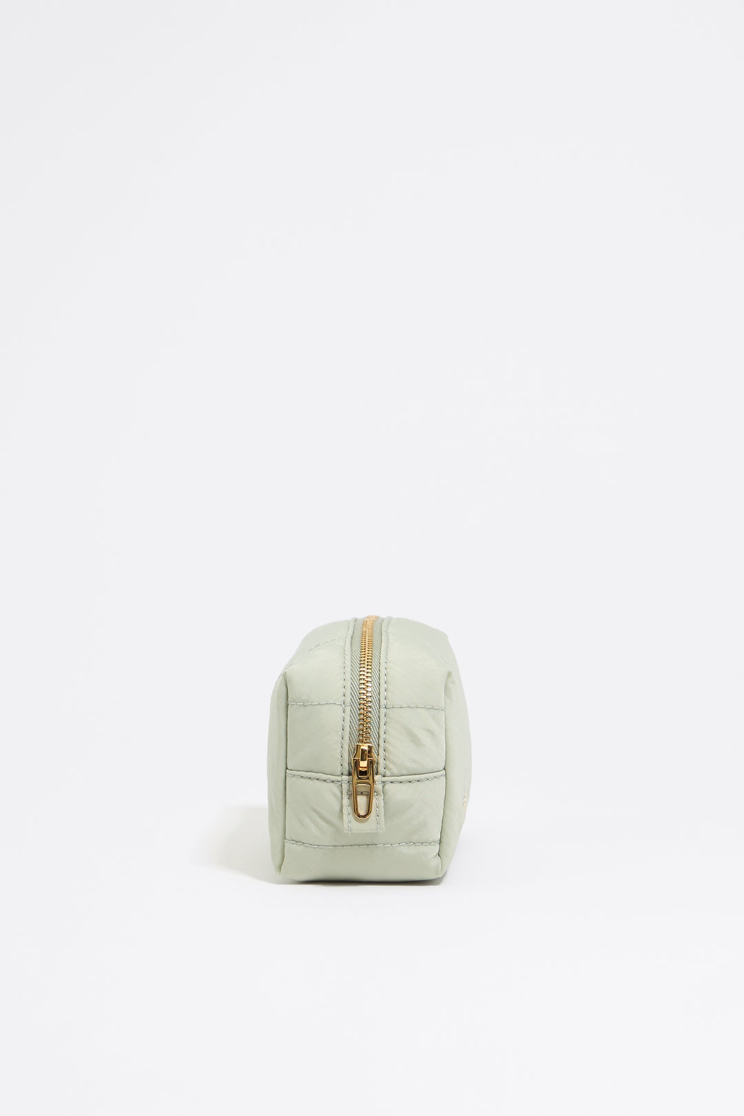 Small aquamarine nylon make-up case