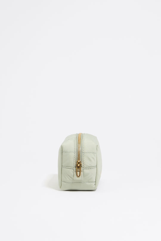 Small aquamarine nylon make-up case