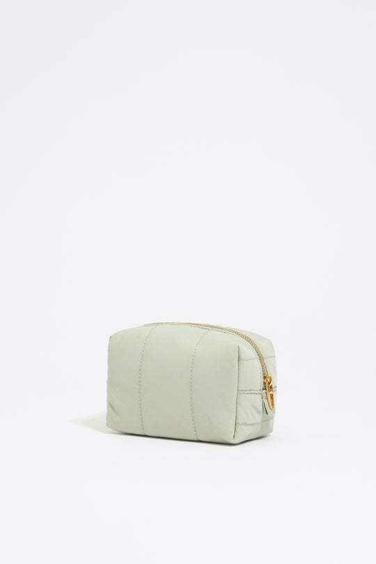 Small aquamarine nylon make-up case