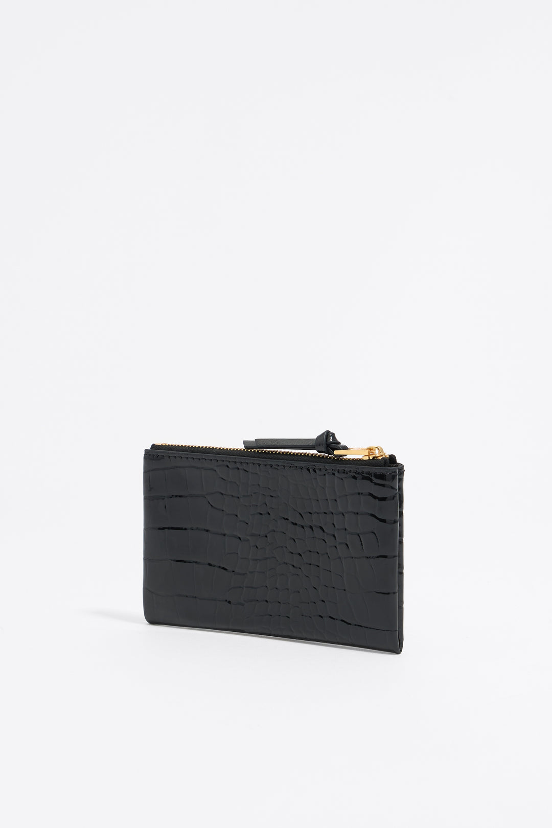 Black mock croc coin purse