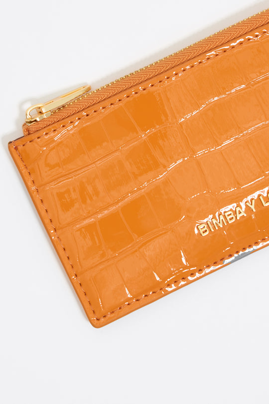 Tangerine mock croc card holder/coin purse