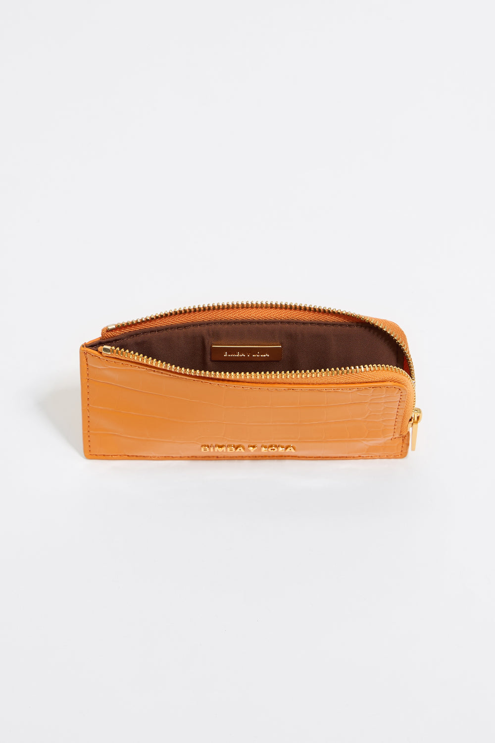 Tangerine mock croc card holder/coin purse