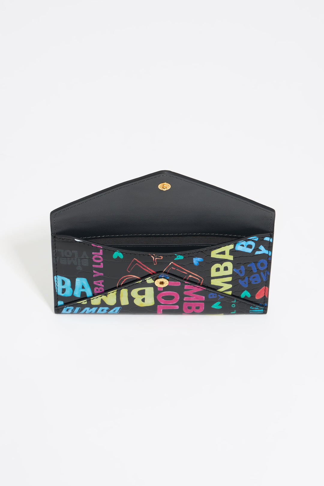 Black mock croc BIMBA logos coin purse
