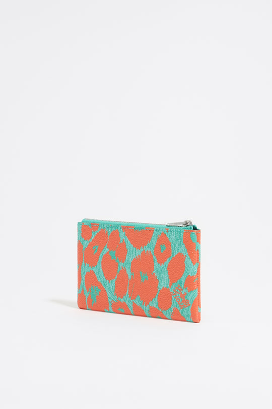 Leopard turquoise coin purse