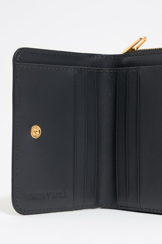 Black mock croc BIMBA logos card holder