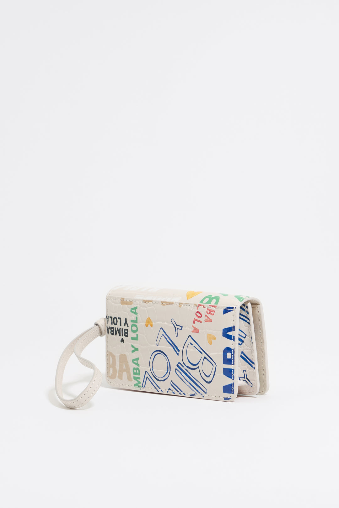 Ivory BIMBA logo print purse with small flap