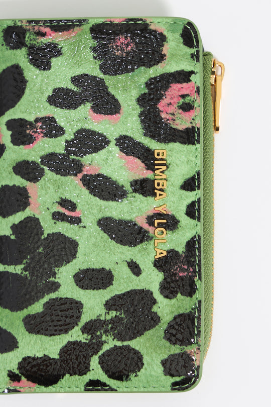 Green Leopard purse