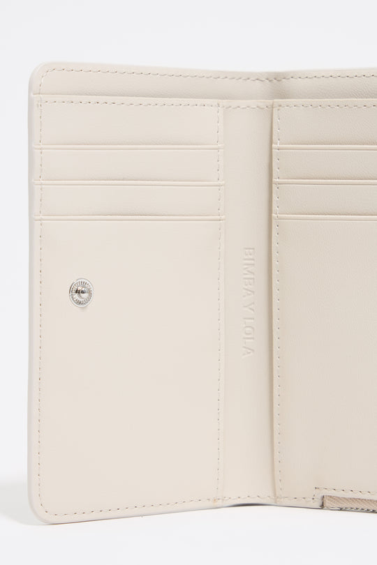 Ivory BIMBA logo print compact purse