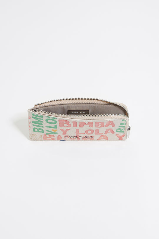 Ivory BIMBA logos print card holder/coin purse