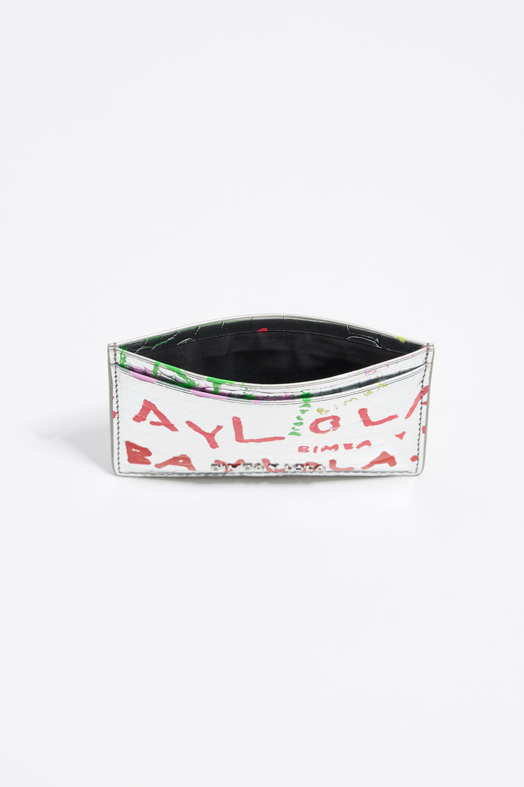 Silver BIMBA logos print card holder