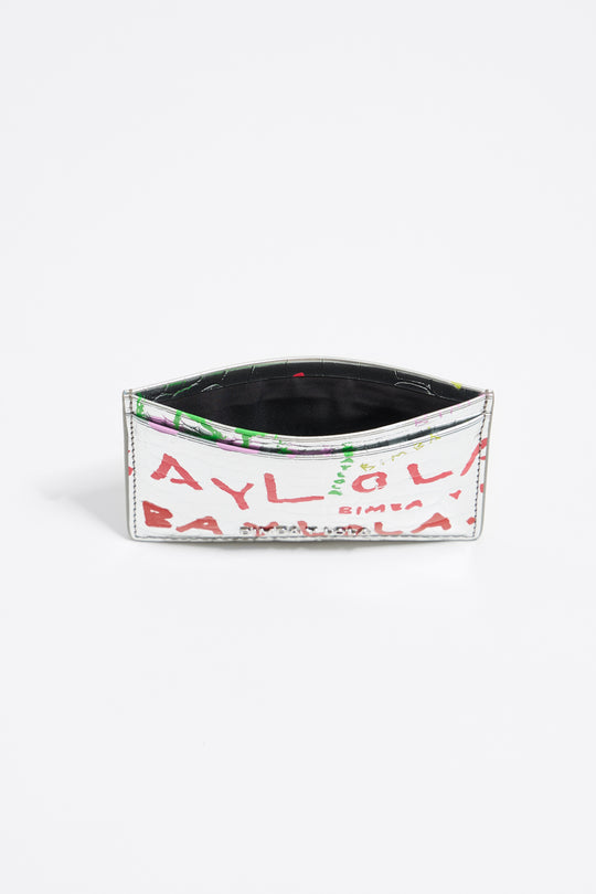 Silver BIMBA logos print card holder
