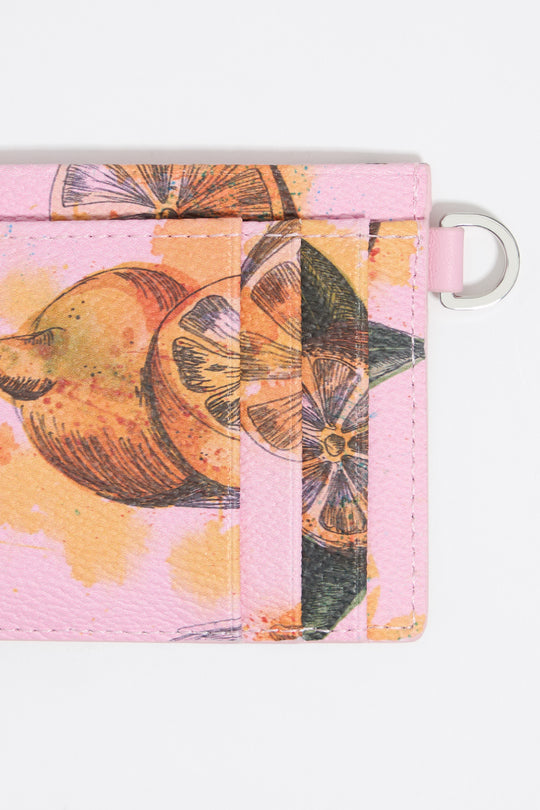 Lemons pink card holder