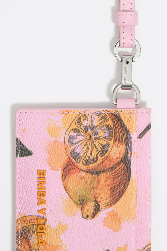 Lemons pink card holder