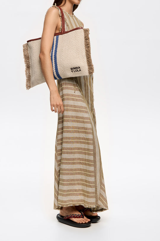 Large ecru shopper bag