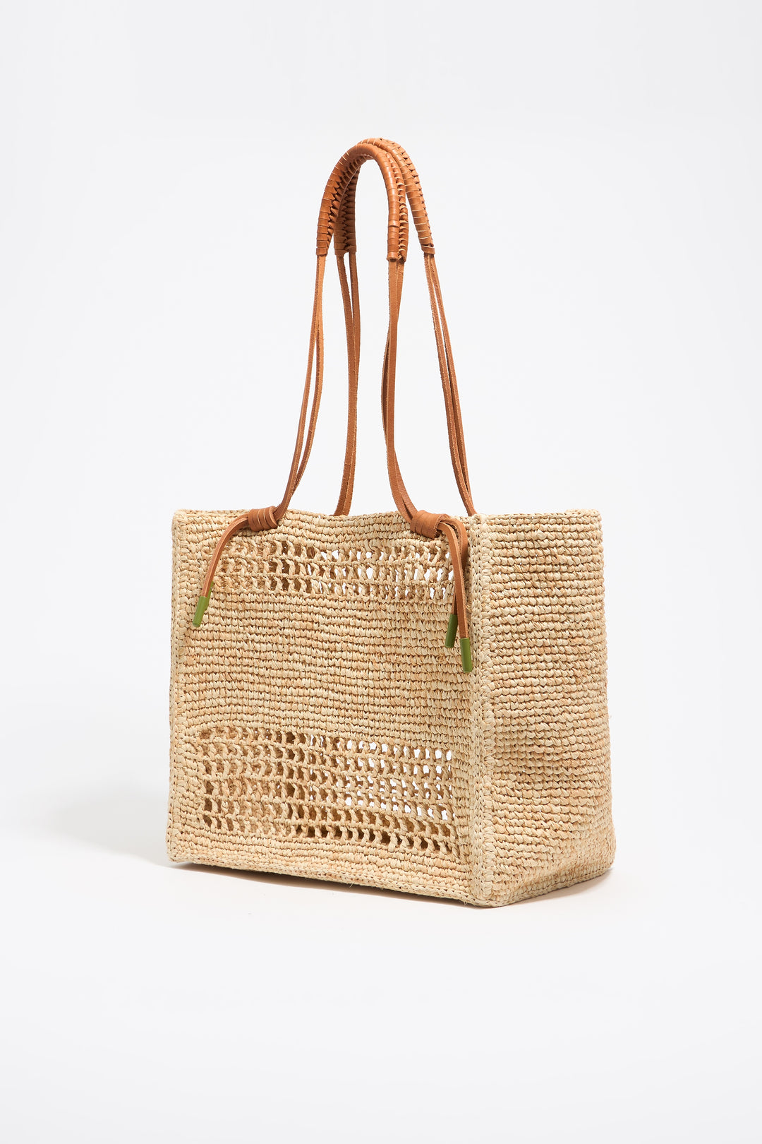 Large natural raffia shopper bag