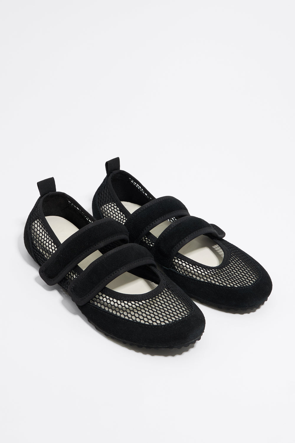 Black net sporty ballerina