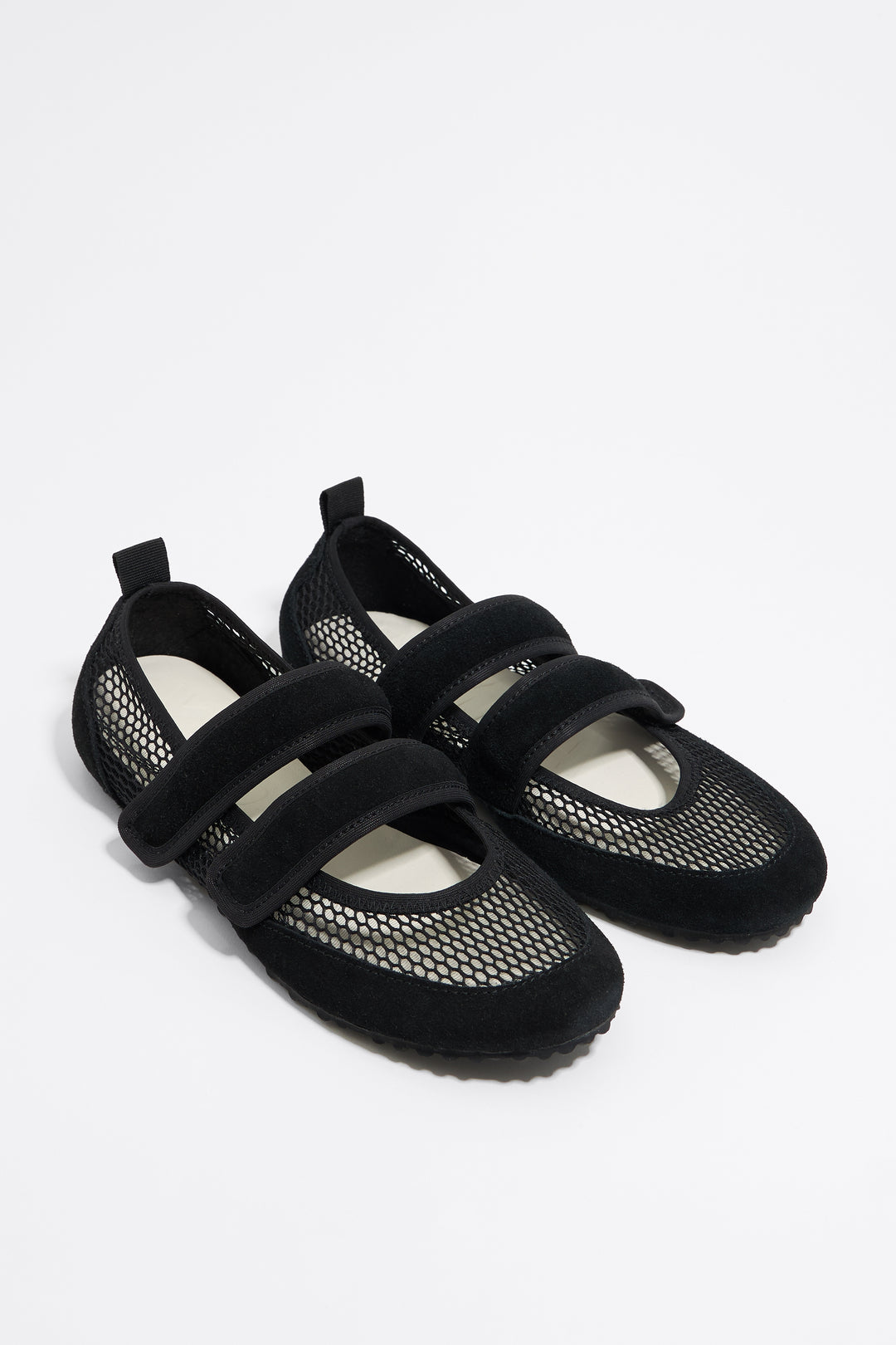 Black net sporty ballerina