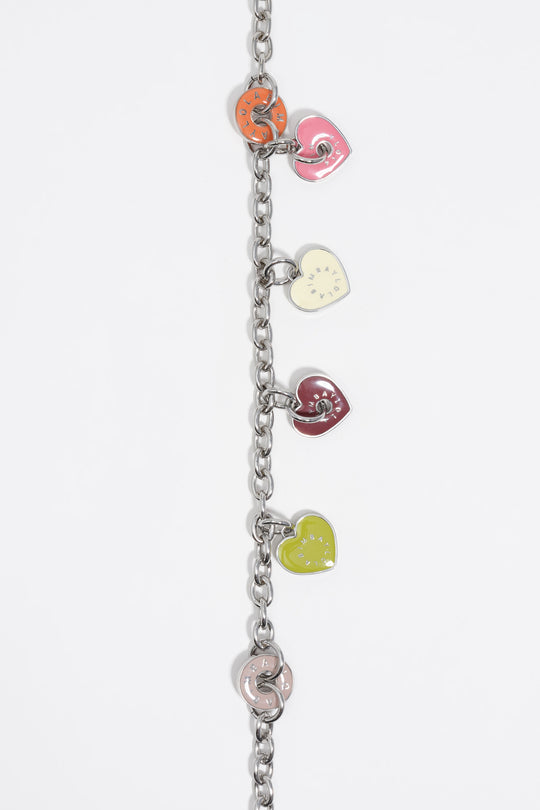 Silver heart logos necklace