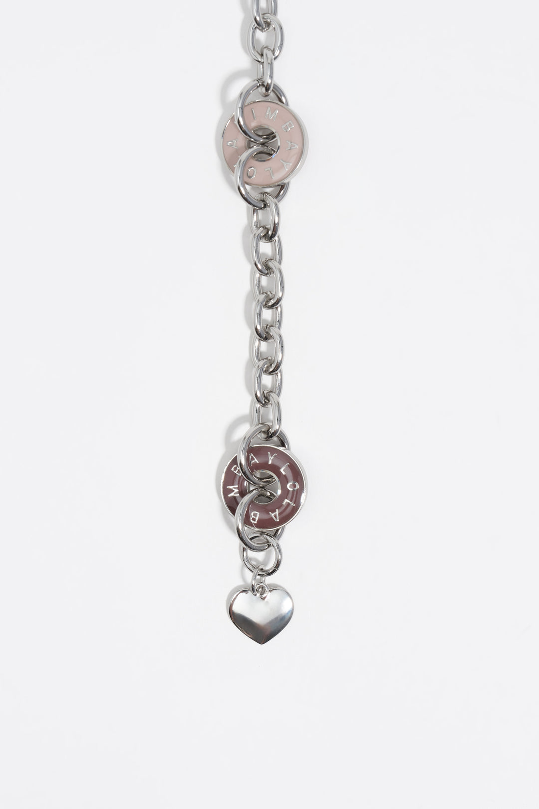 Silver heart logos necklace