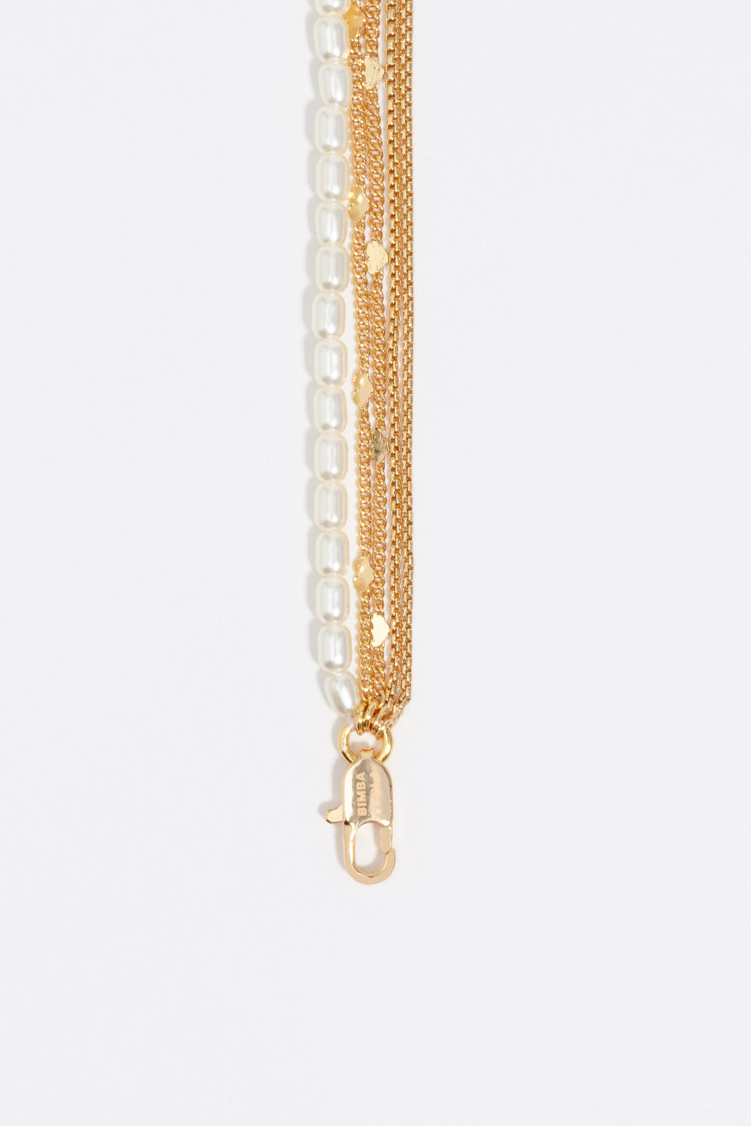 Gold logo multi-chain necklace