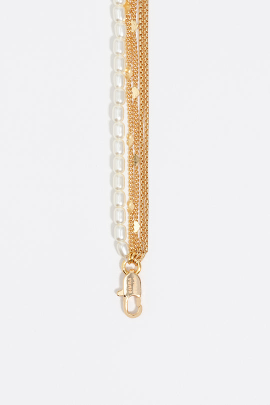 Gold logo multi-chain necklace