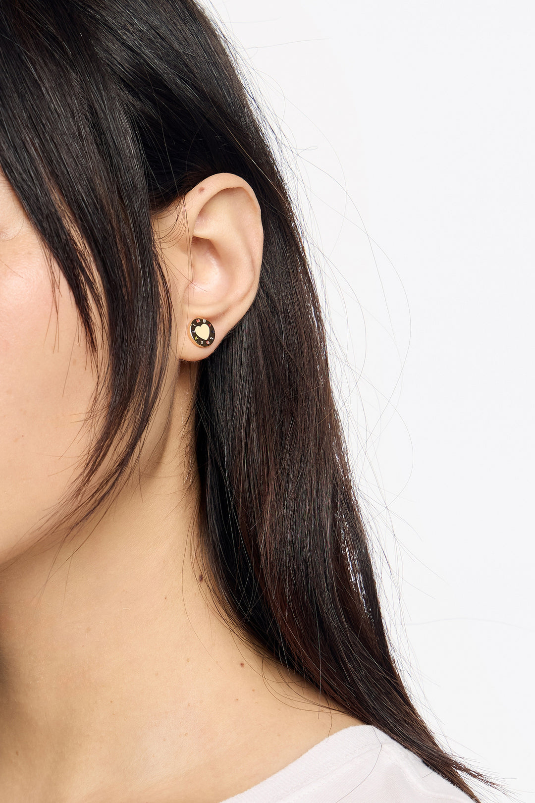 Ivory heart logo earrings
