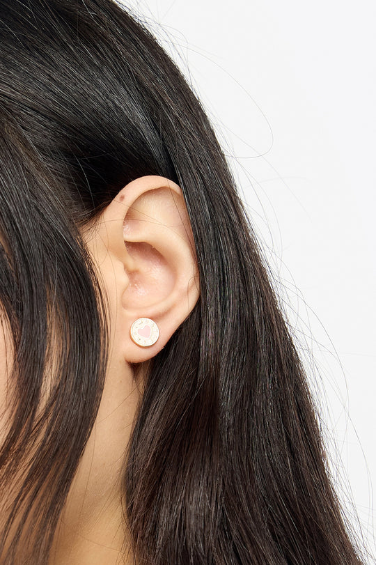 Coral heart logo earrings