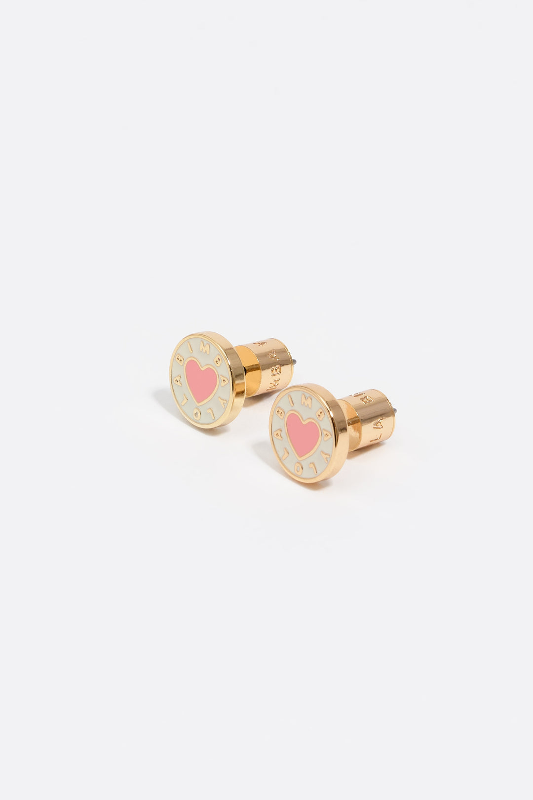 Coral heart logo earrings