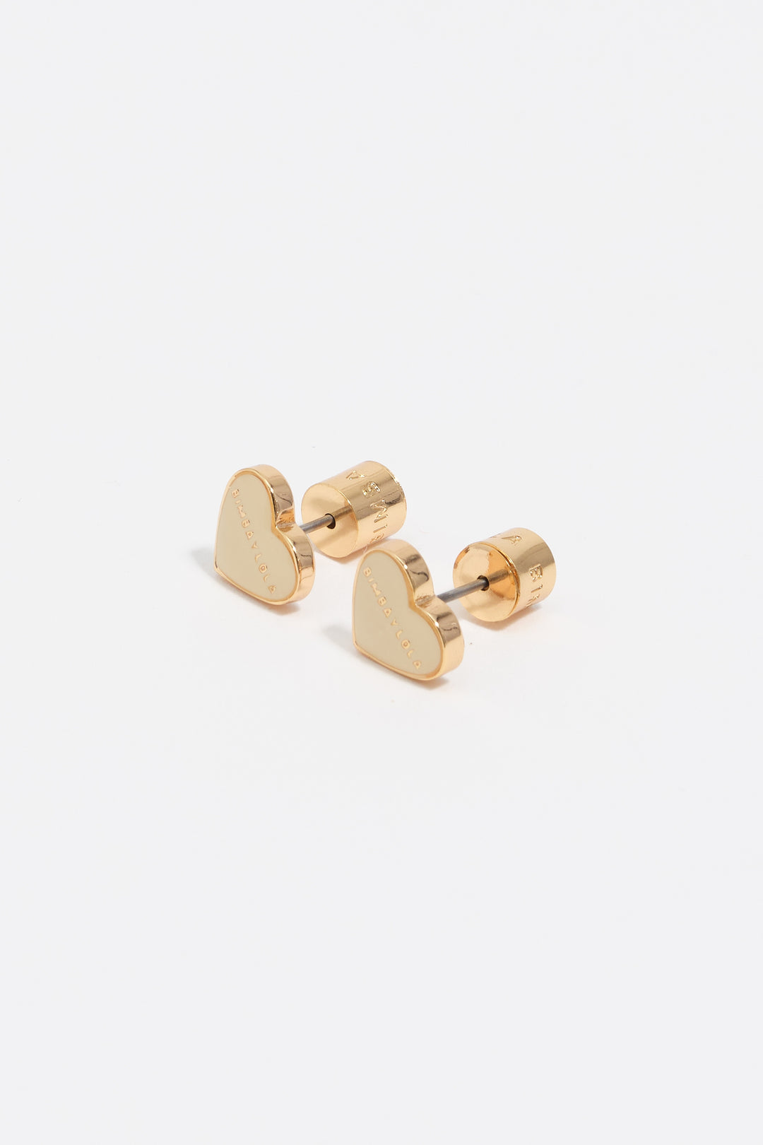Ivory and gold heart earrings