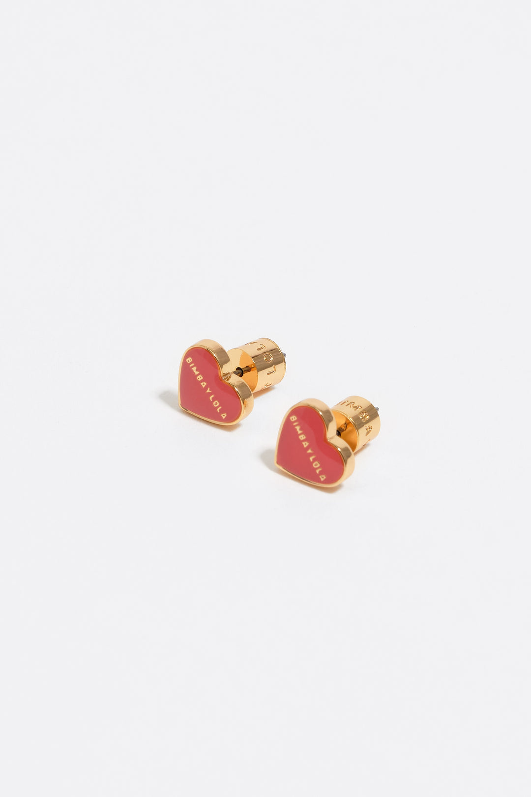 Red and gold heart earrings
