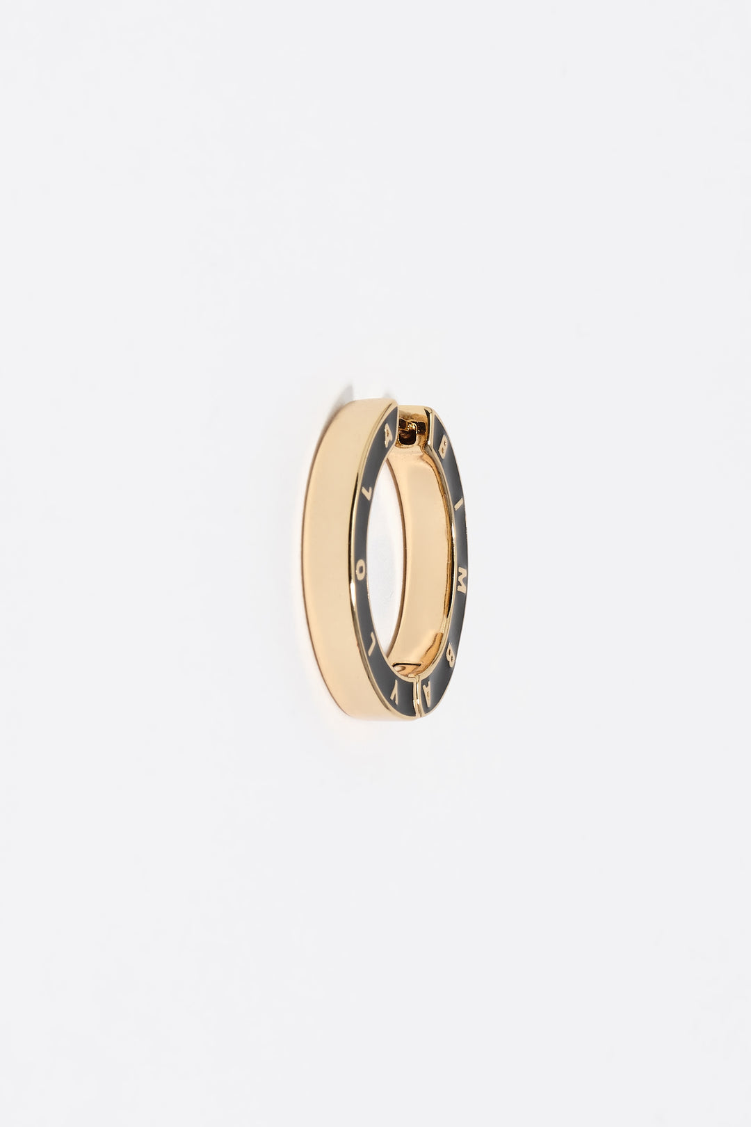 Black logo hoop earrings