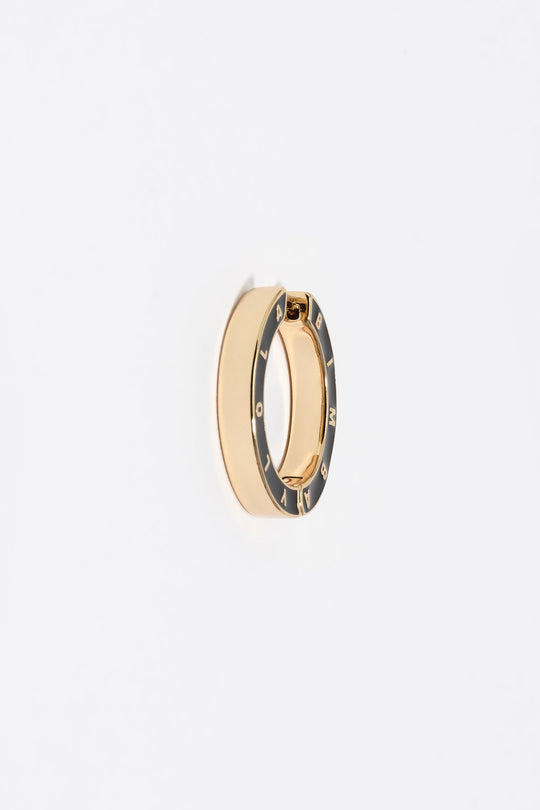 Black logo hoop earrings
