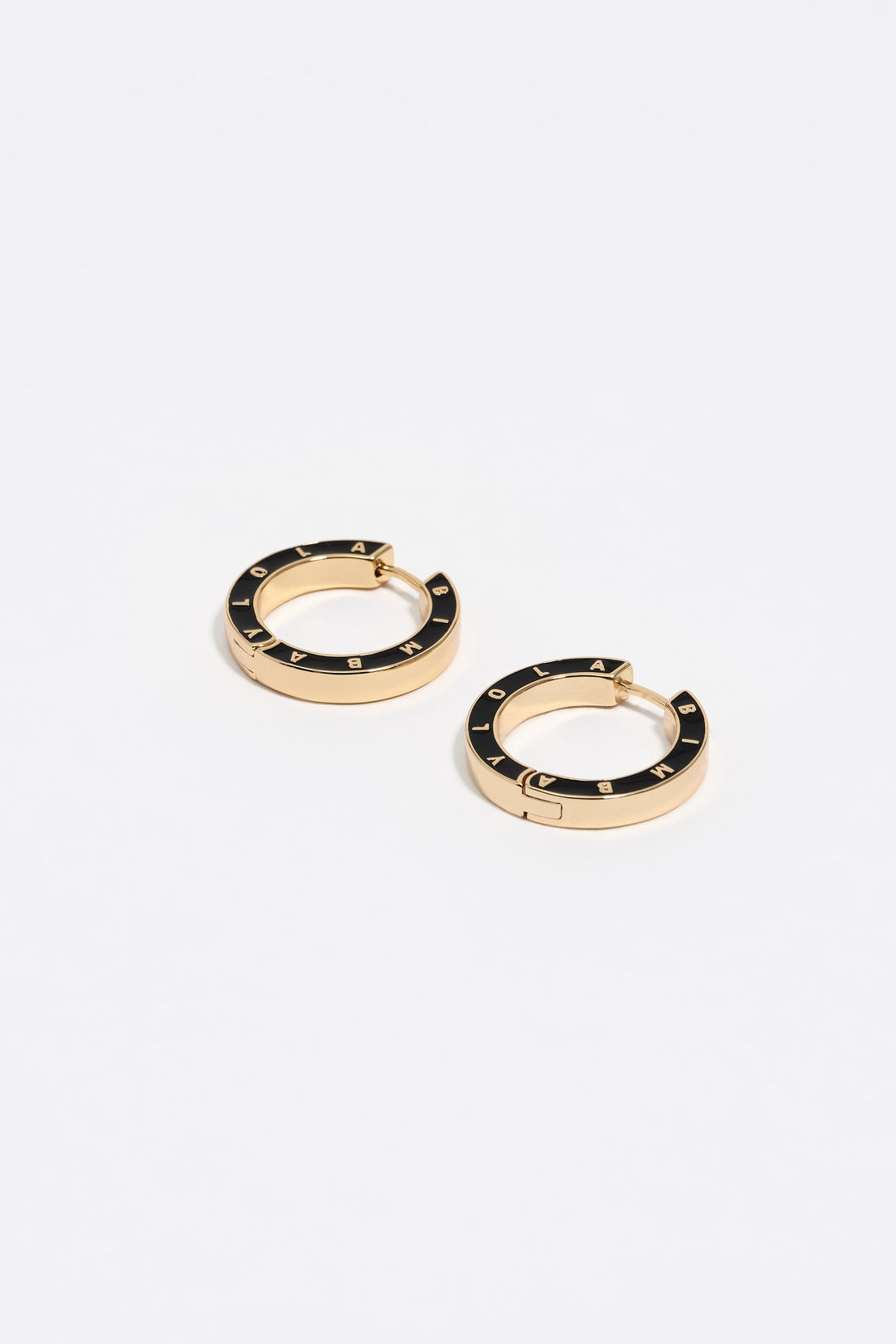 Black logo hoop earrings