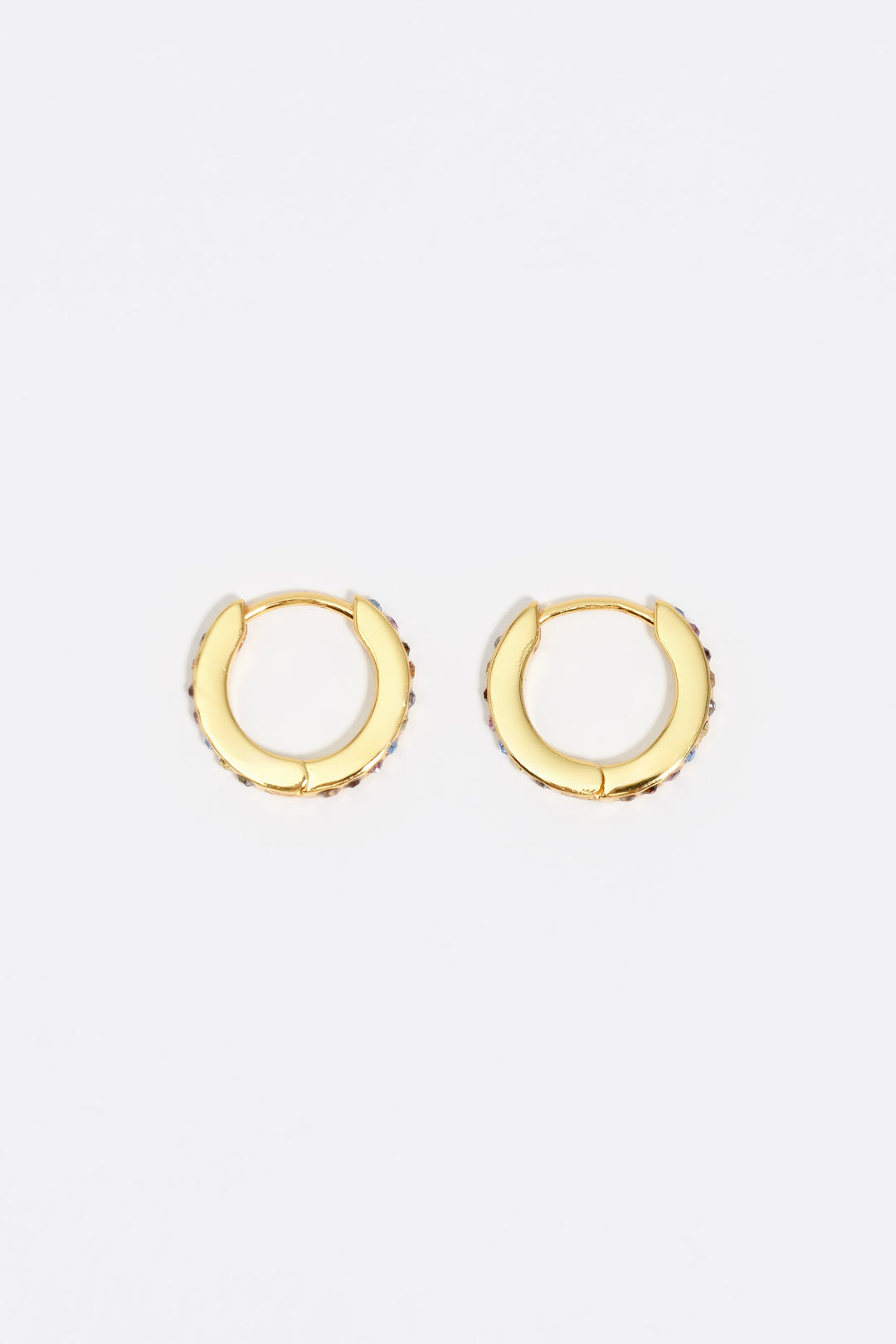 Gold logo double-hoop earrings