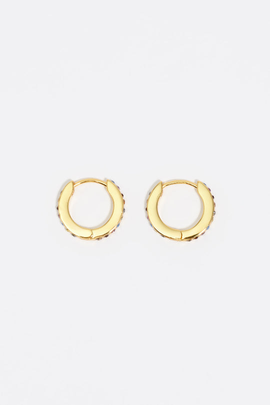 Gold logo double-hoop earrings