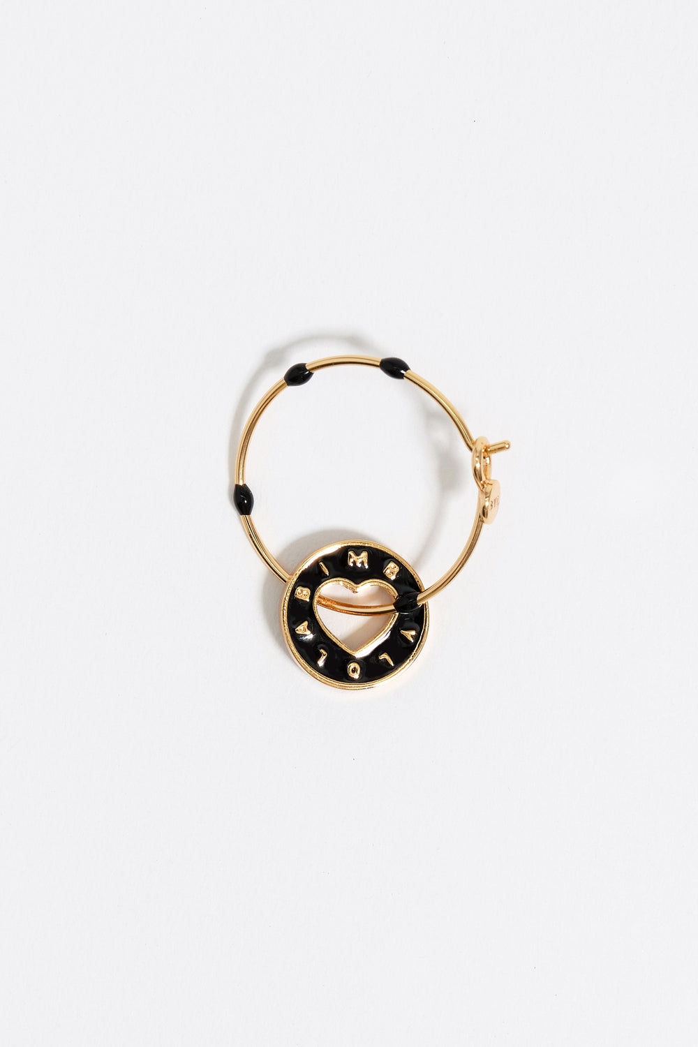Black logo hoop earrings