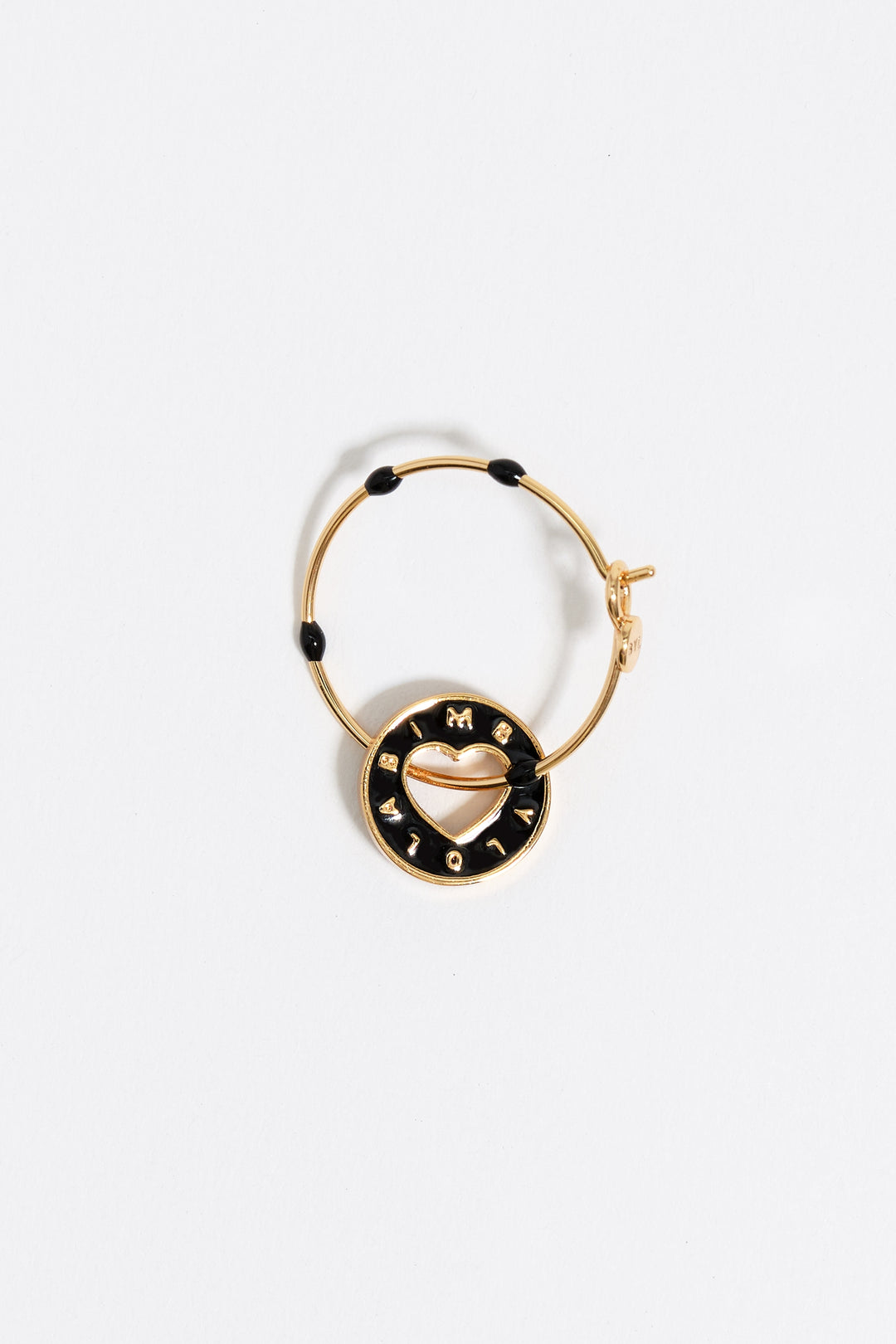 Black logo hoop earrings