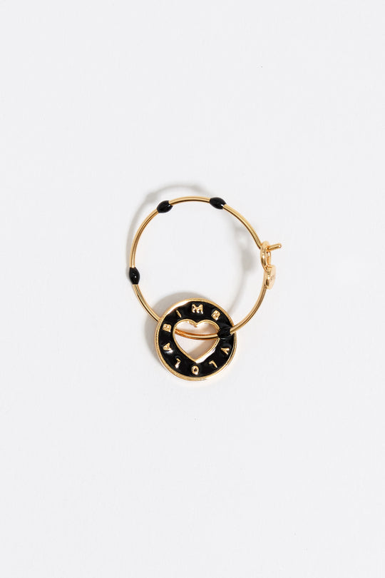 Black logo hoop earrings