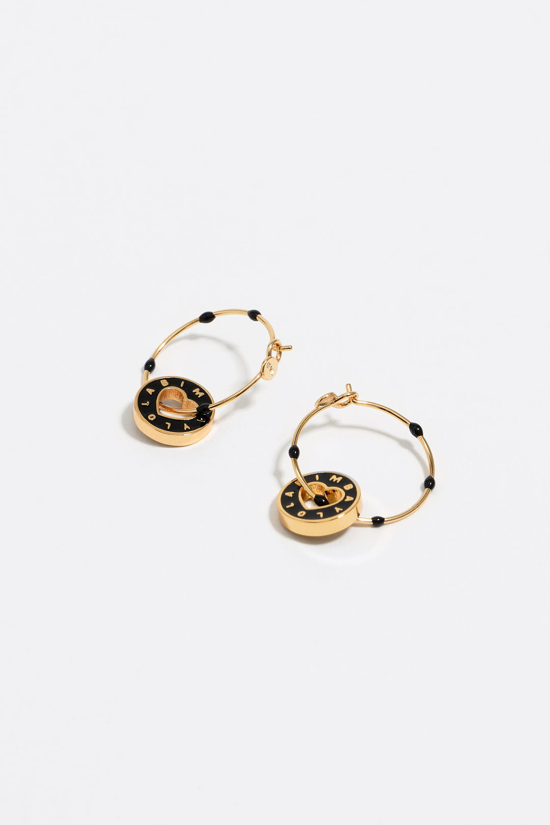 Black logo hoop earrings