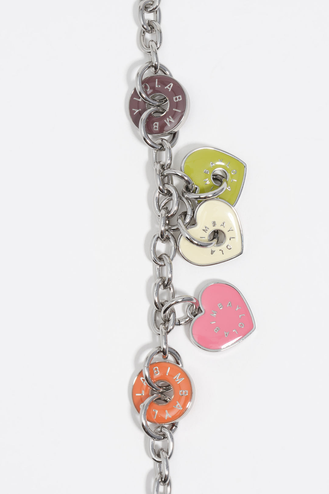 Silver-tone heart logos bracelet