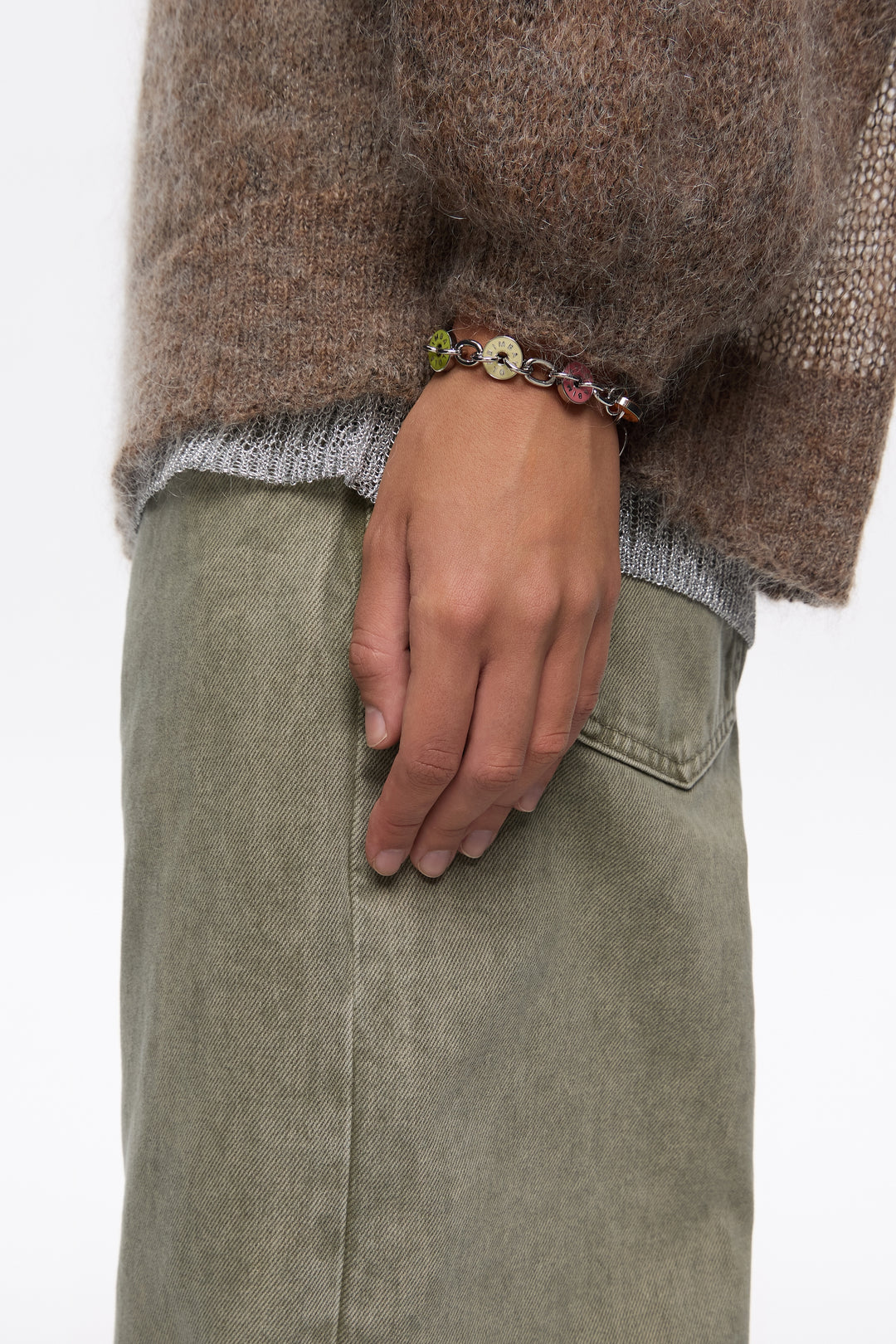 Silver-tone logos bracelet