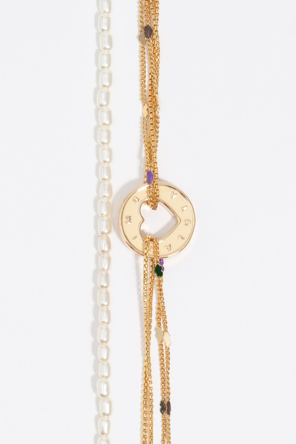 Ivory logo multi-chain bracelet