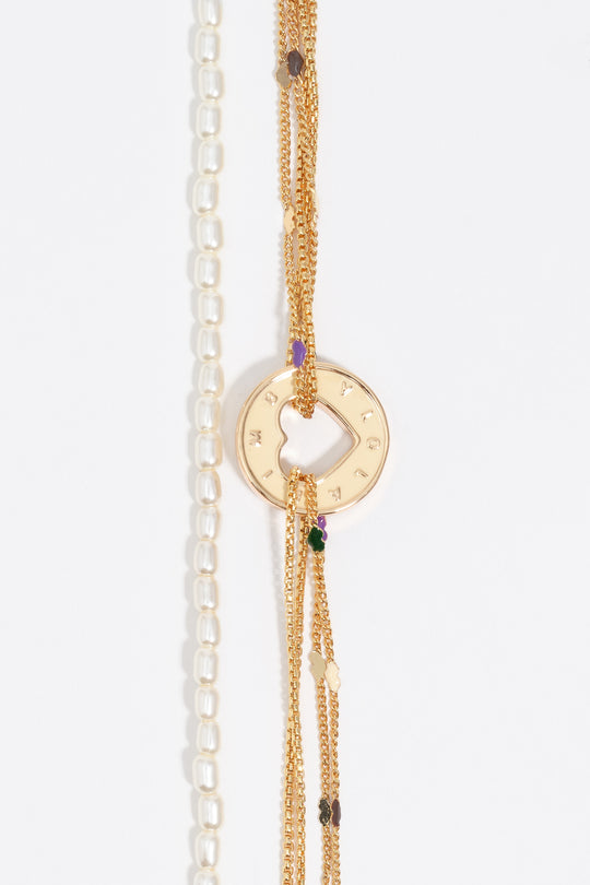 Ivory logo multi-chain bracelet