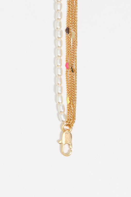 Ivory logo multi-chain bracelet