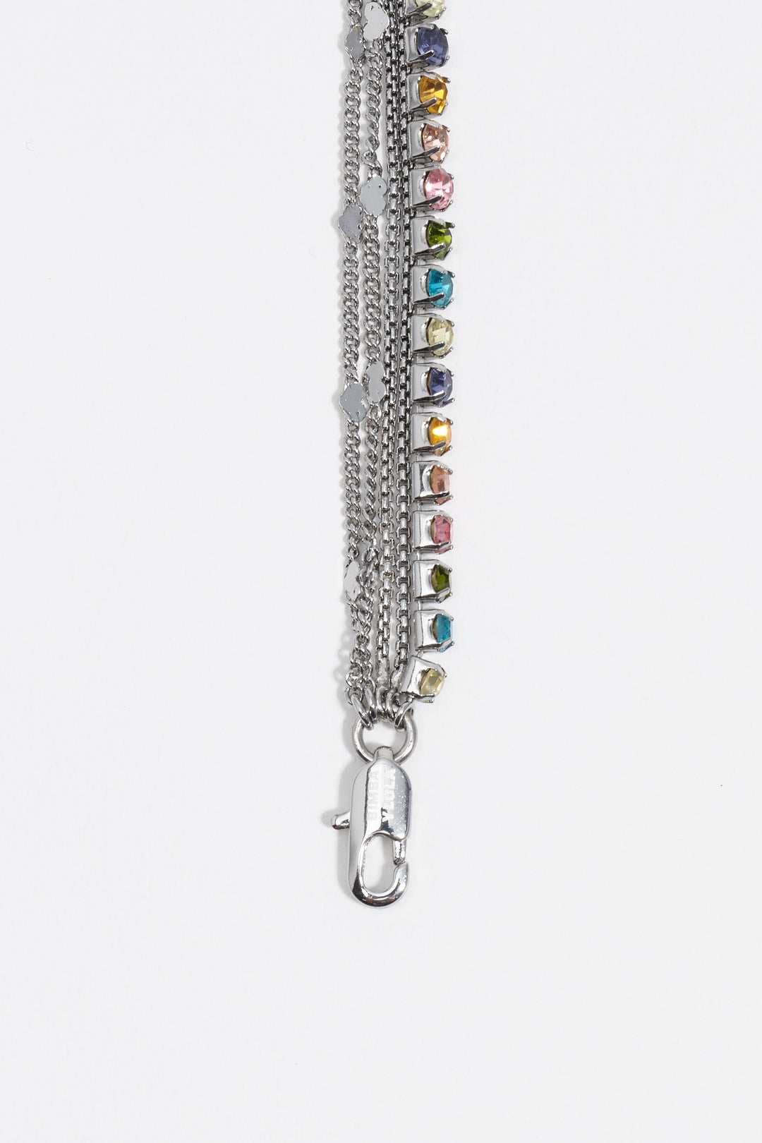 Silver logo multi-chain bracelet